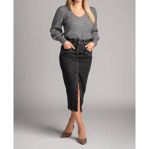 NEW IRO women's clarysse skirt in black stone